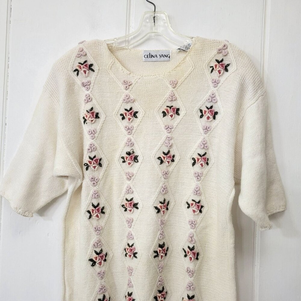 Vintage Celina Yang Hand Knit Cottagecore Sweater - Picture 3 of 5